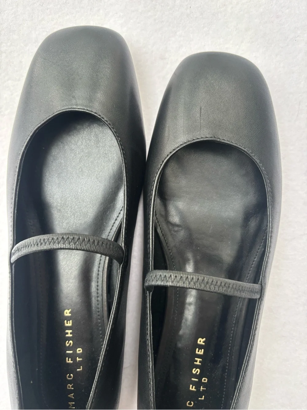 Marc Fisher Black Leather Mary Jane Ballet Flats - Picture 7 of 8